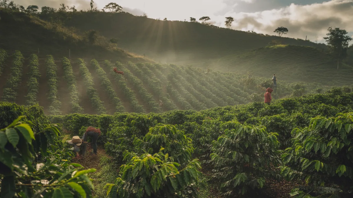 Plantation de café d'origine éthiopienne
